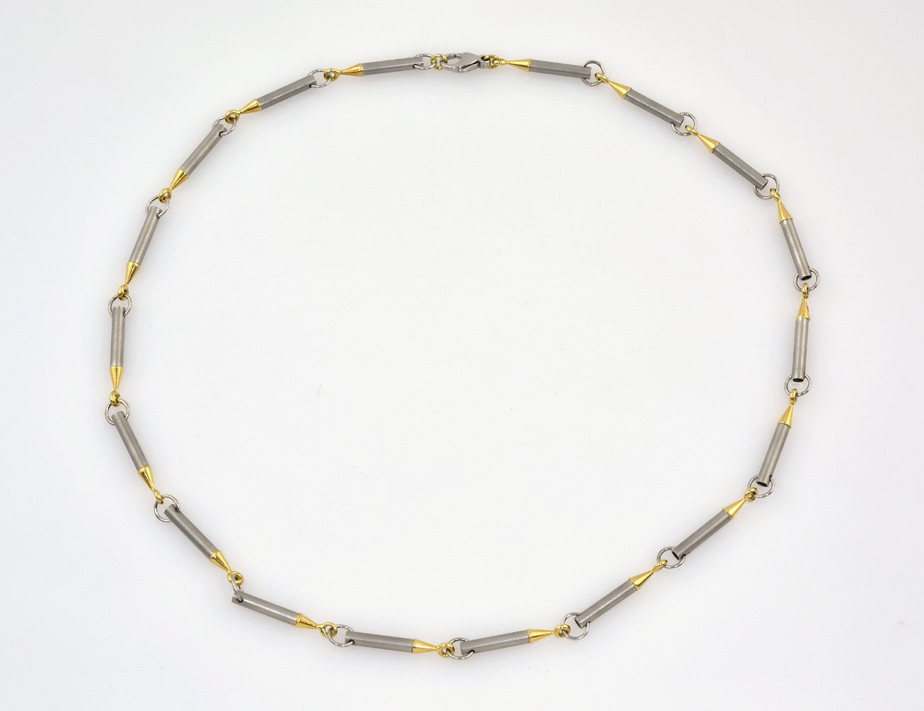 Kette 42 cm 950 Platin und 750/000 18 K Gelbgold