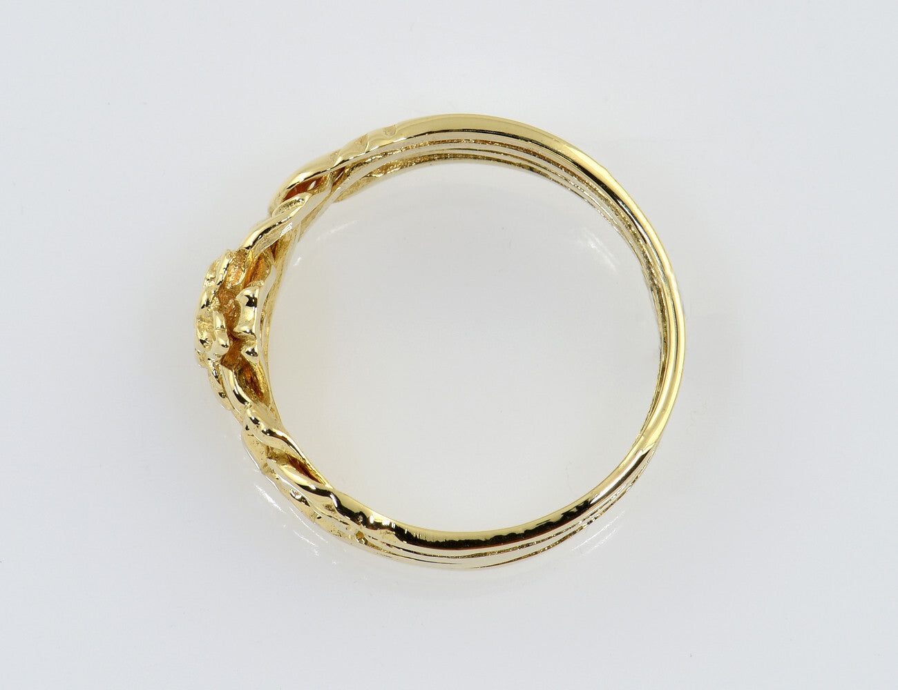 Puzzle Ring 585/000 14 K Gelbgold 4 Ringe Ineinander verschlungen