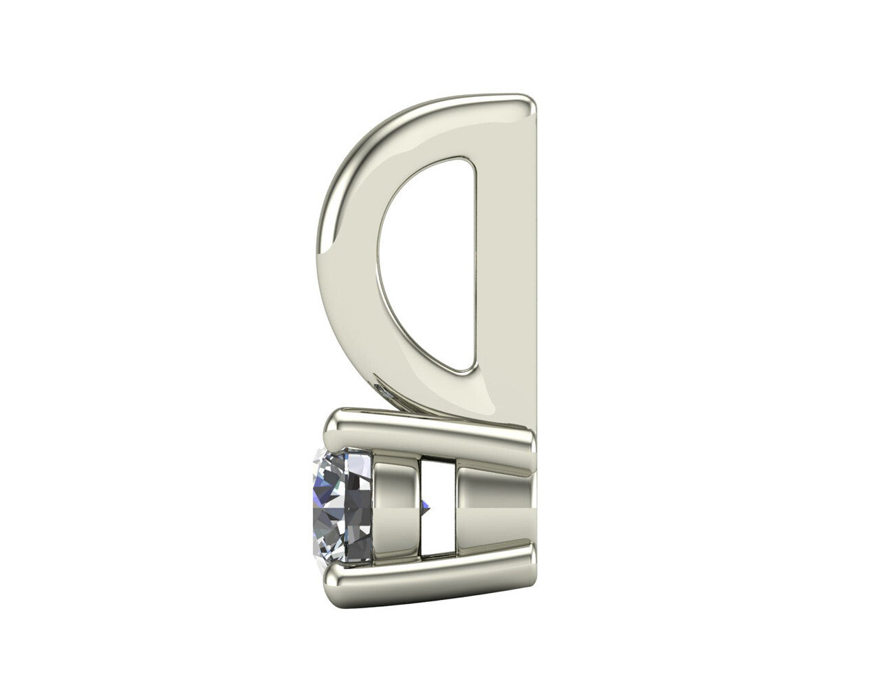 Diamant Solitär Anhänger 585/000 14 K Weißgold 1 Brillant  0,11 ct