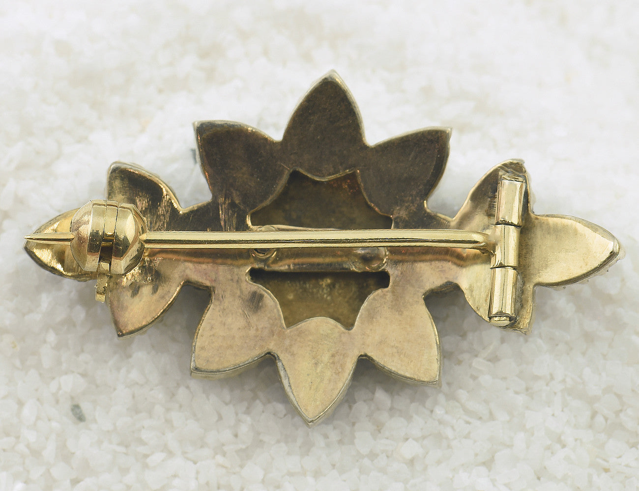 Brosche Granat 585 14 K Gelbgold