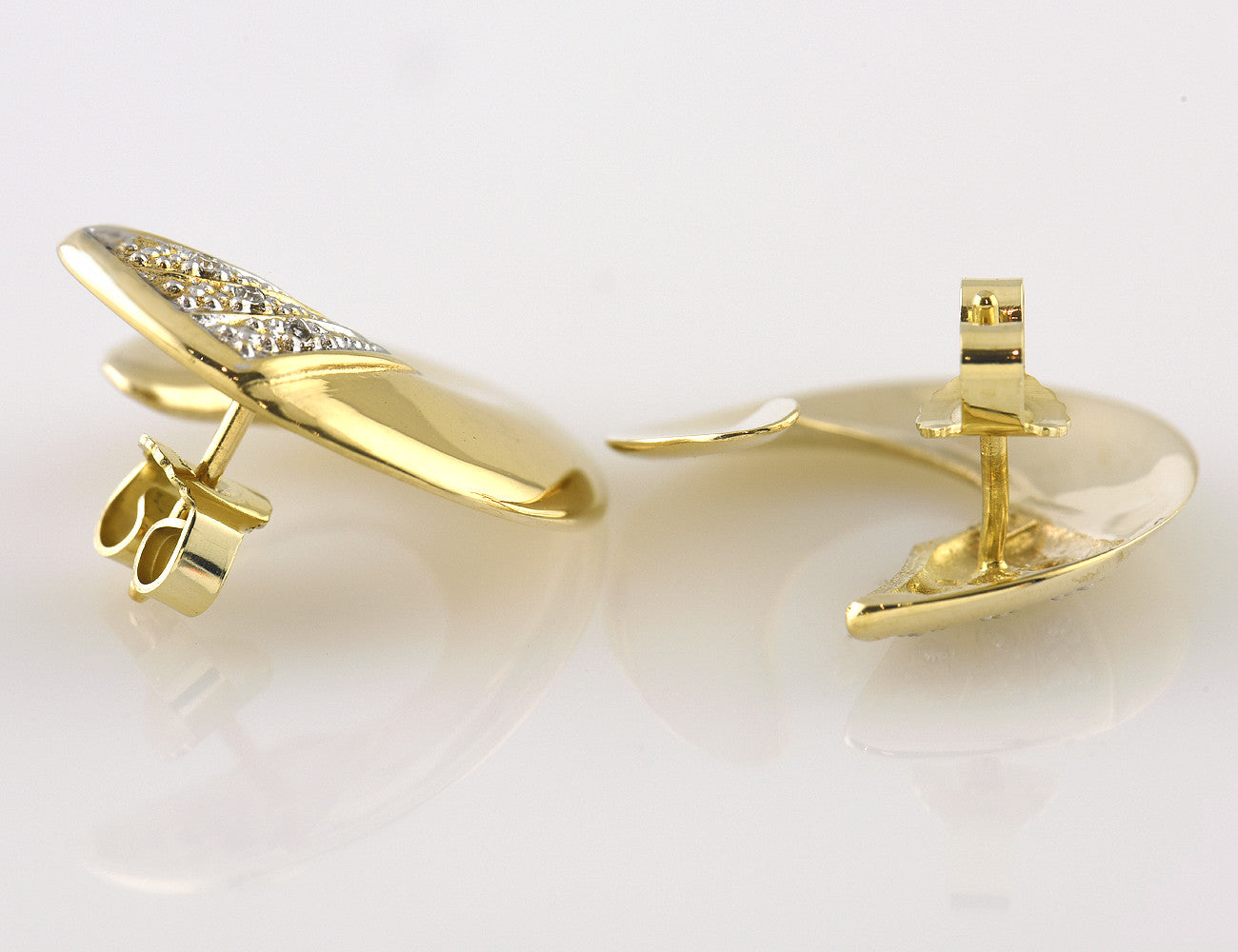 Ohrstecker 585 14 K Gelbgold, 6 Diamanten zus. 0,05 ct