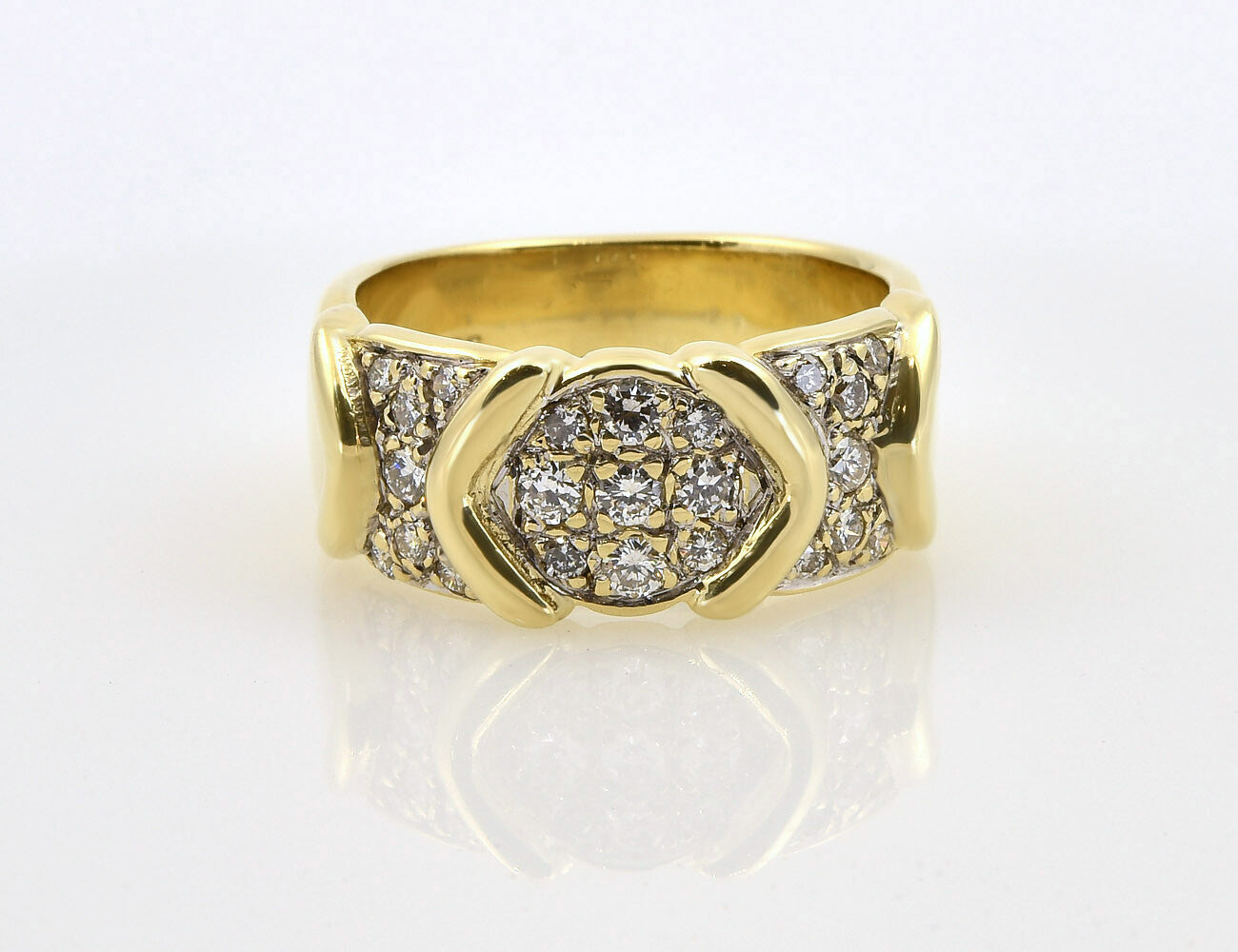 Diamant Ring 585/000 14 K Gelbgold 25 Brillanten zus. 0,30 ct
