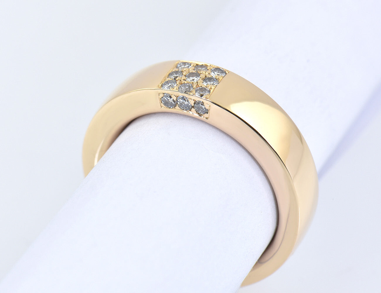 Diamant Ring 585/000 14 K Gelbgold 15 Brillanten zus. 0,15 ct