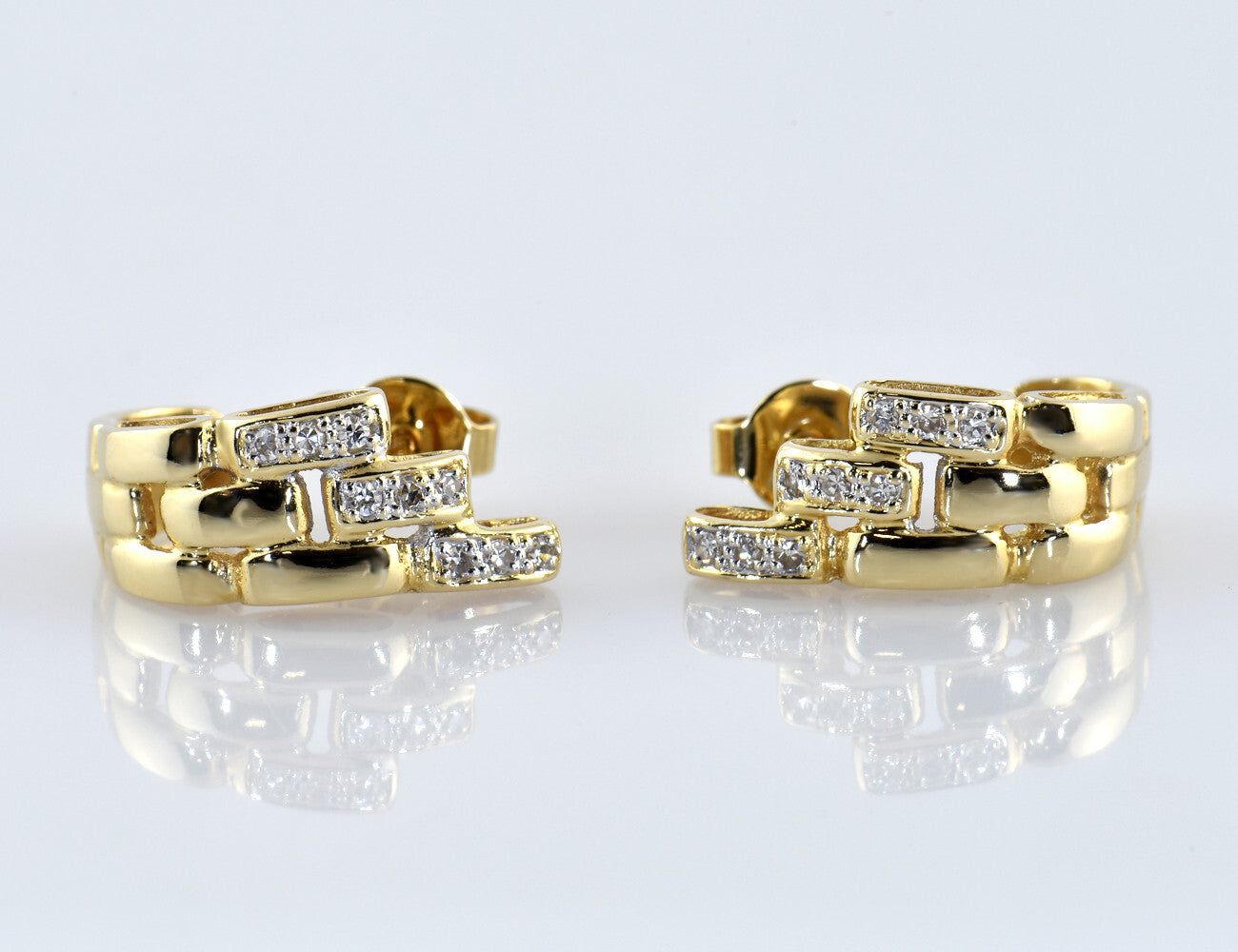 Ohrstecker Diamant 585/000 14 K Gelbgold 18 Diamanten zus. 0,15 ct