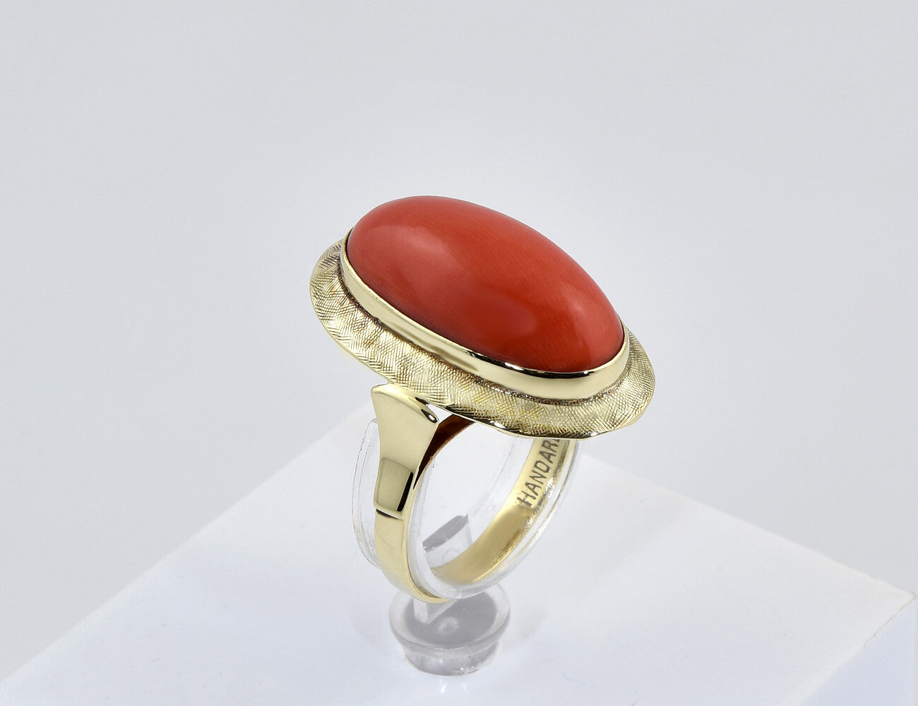 Ring Koralle 585/000 14 K Gelbgold