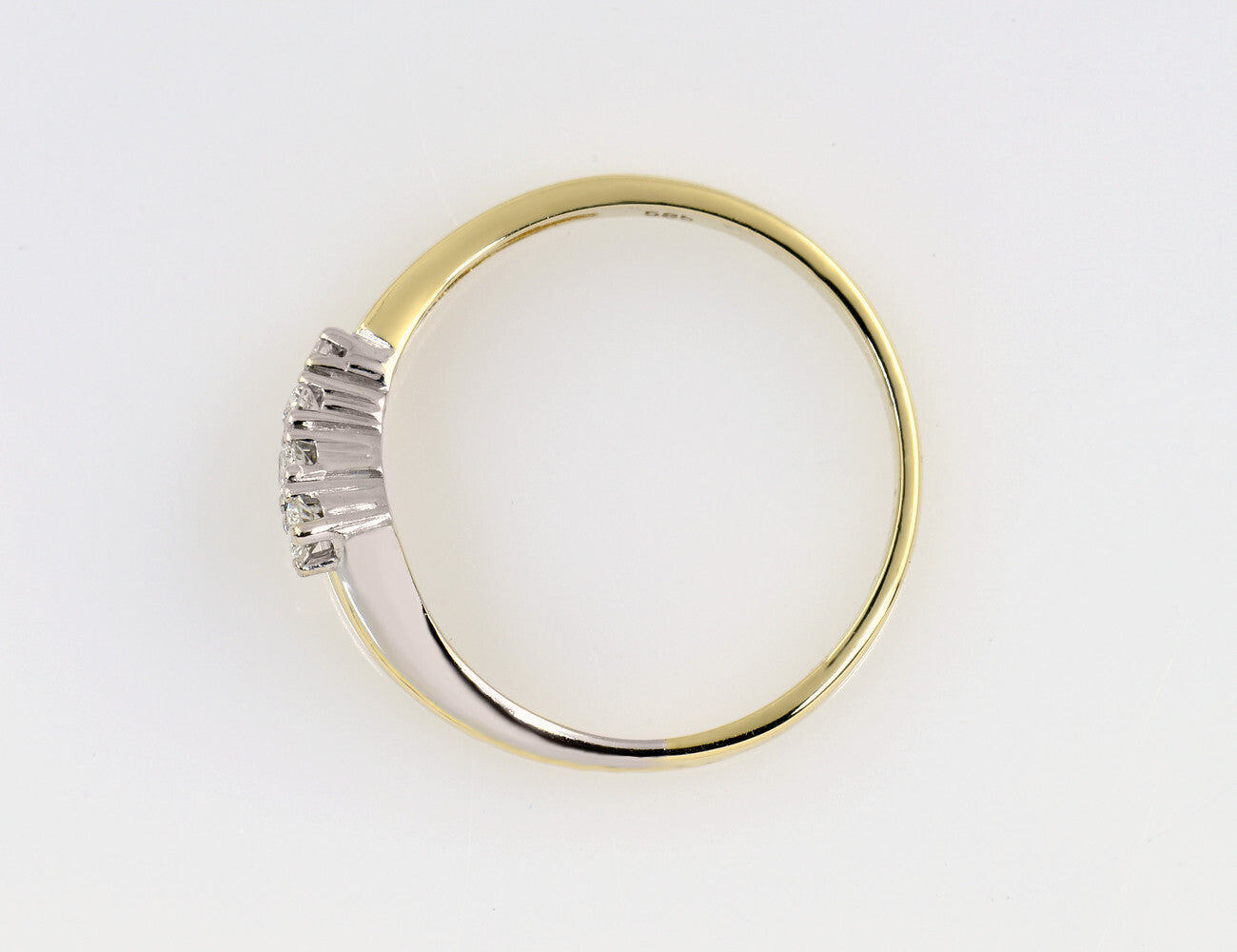 Diamant Ring 585/000 14 K Gelbgold 4 Brillanten zus. 0,10 ct