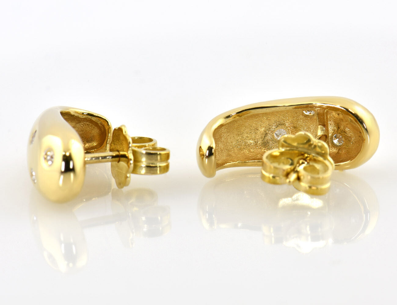 Ohrstecker 750/000 18 K Gelbgold 8 Diamanten zus. 0,10 ct