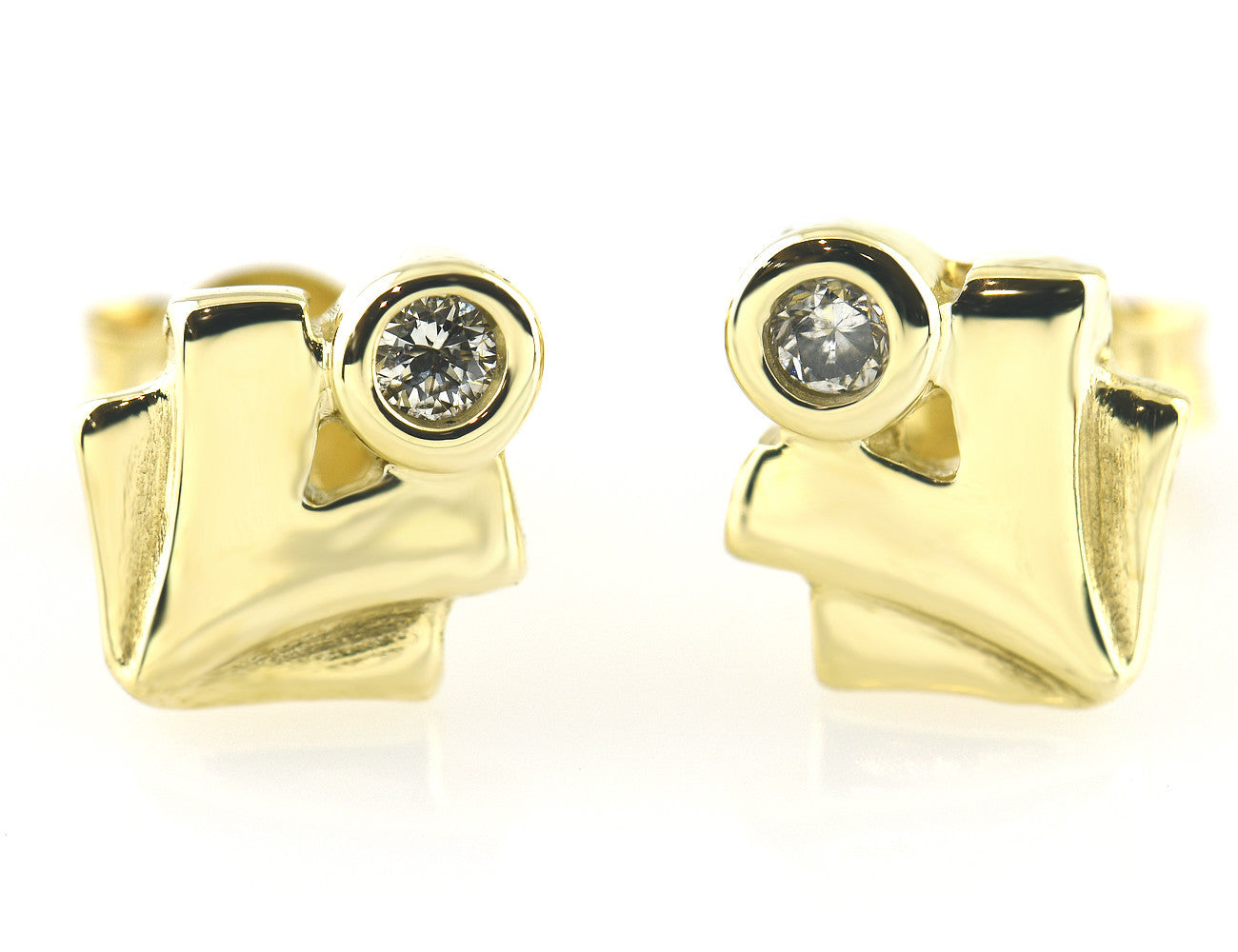 Ohrstecker 585/000 14 K Gelbgold, 2 Brillanten zus. 0,06 ct