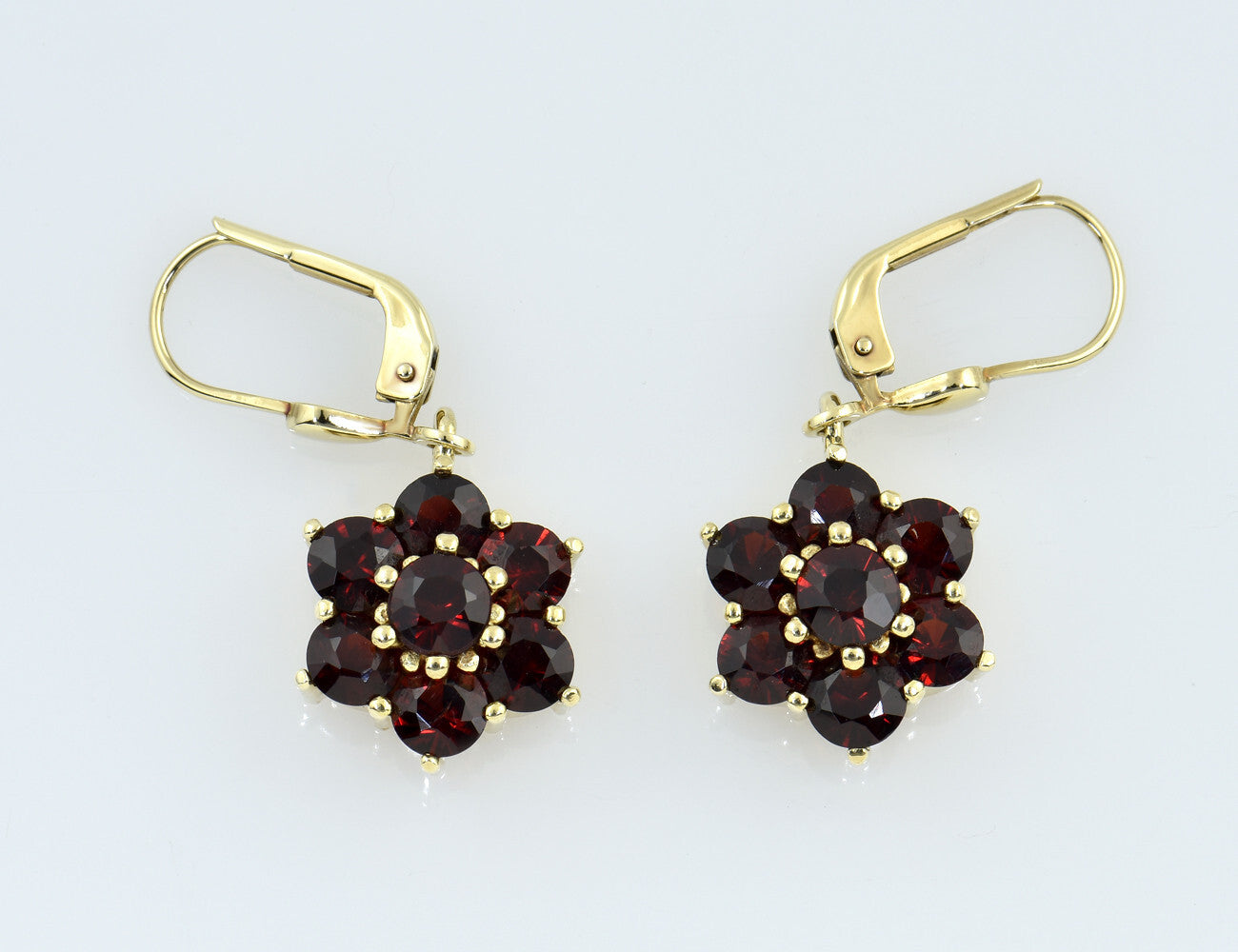 Ohrringe Ohrhänger Granat 333/000 8 K Gelbgold
