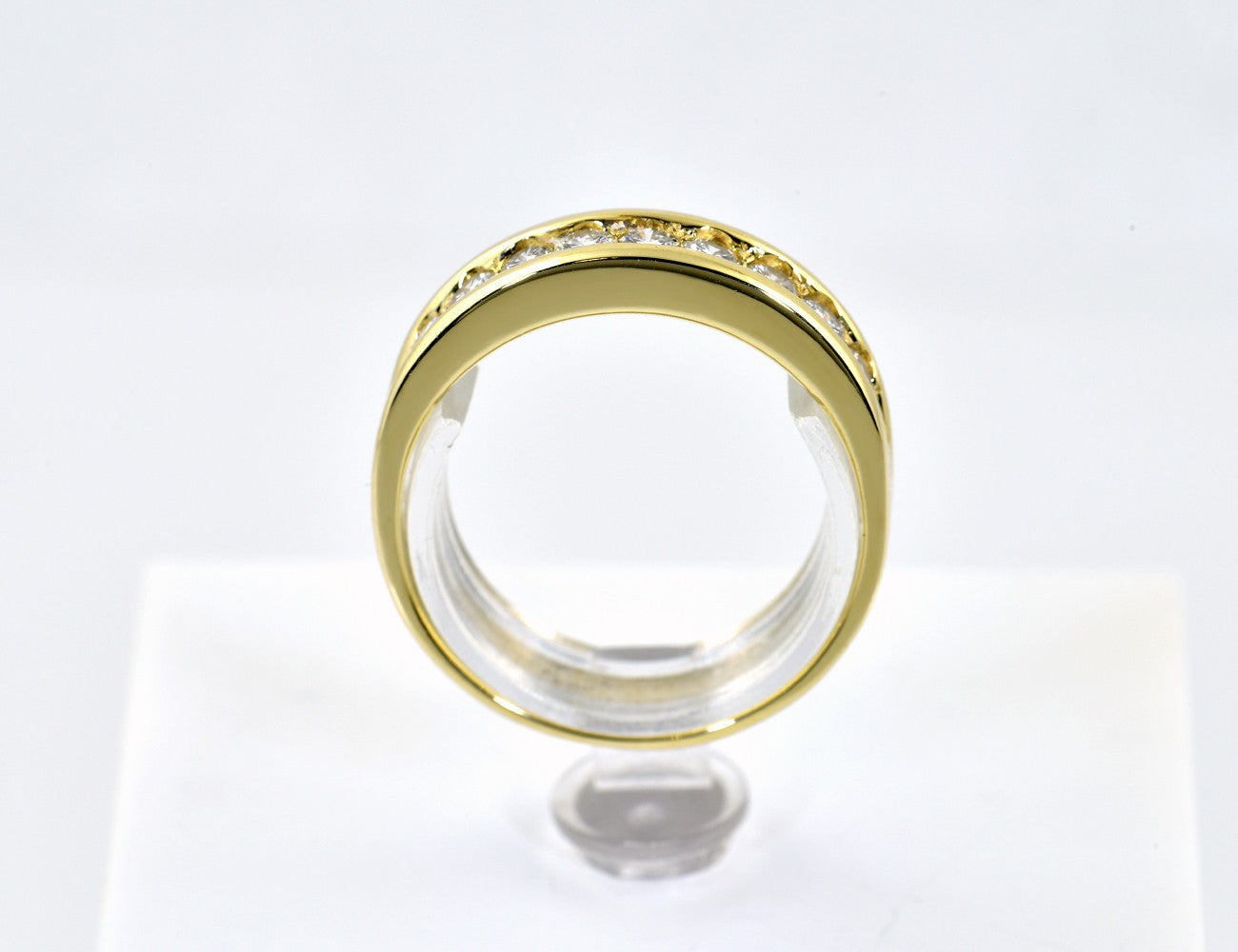 Diamant Ring 585/000 14 K Gelbgold 9 Brillanten zus. 0,36 ct