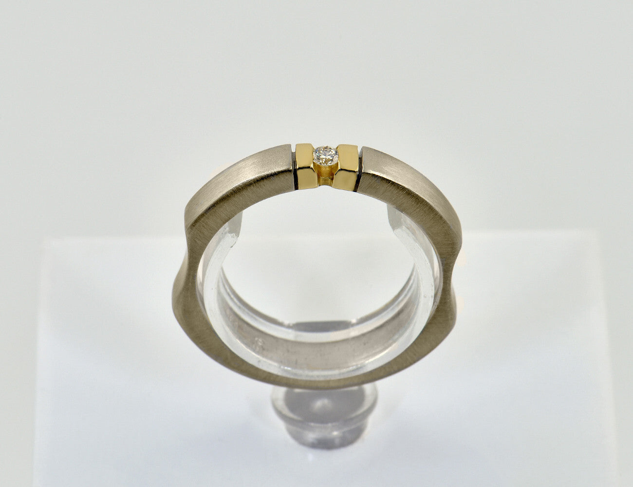 Solitär Diamant Ring 750/000 18 K Weißgold Brillant 0,035 ct
