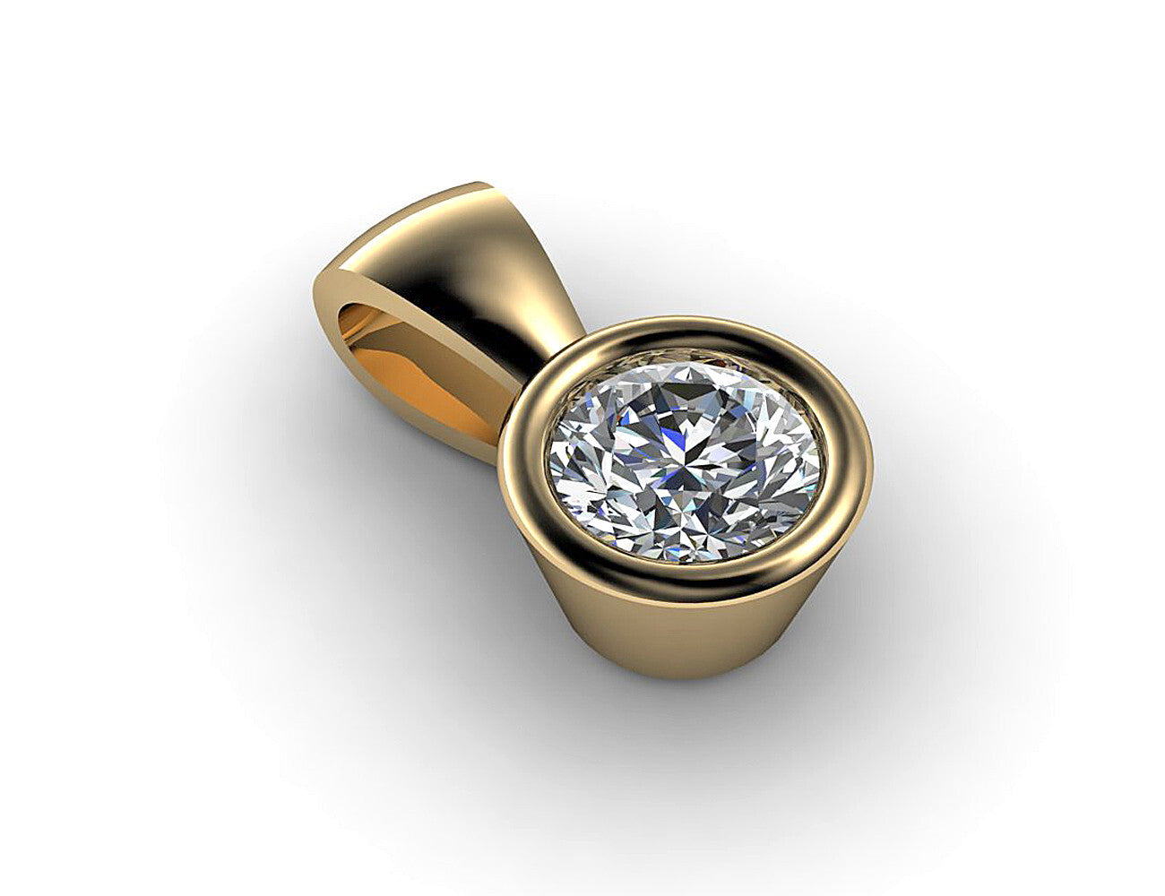 Diamant Solitär Anhänger 585/000 14 K Gelbgold 1 Brillant  0,23 ct