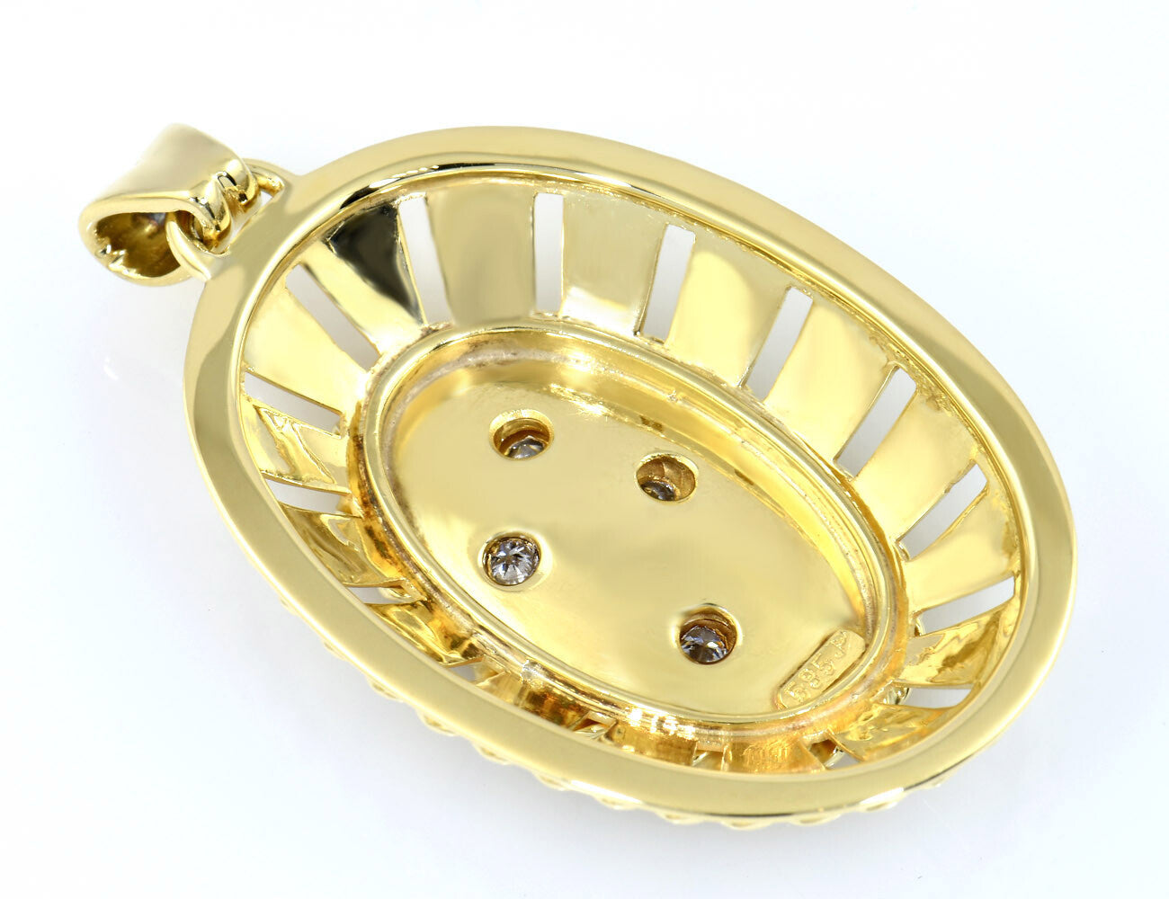 Anhänger Diamant 585/000 14 K Gelbgold 4 Brillanten zus. 0,28 ct