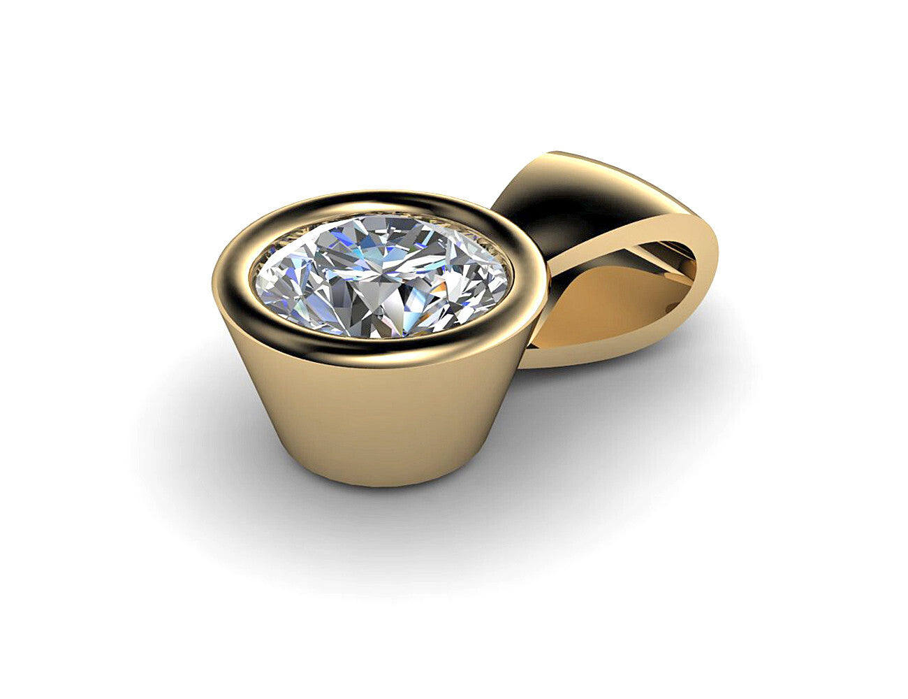 Diamant Solitär Anhänger 585/000 14 K Gelbgold 1 Brillant  0,35 ct