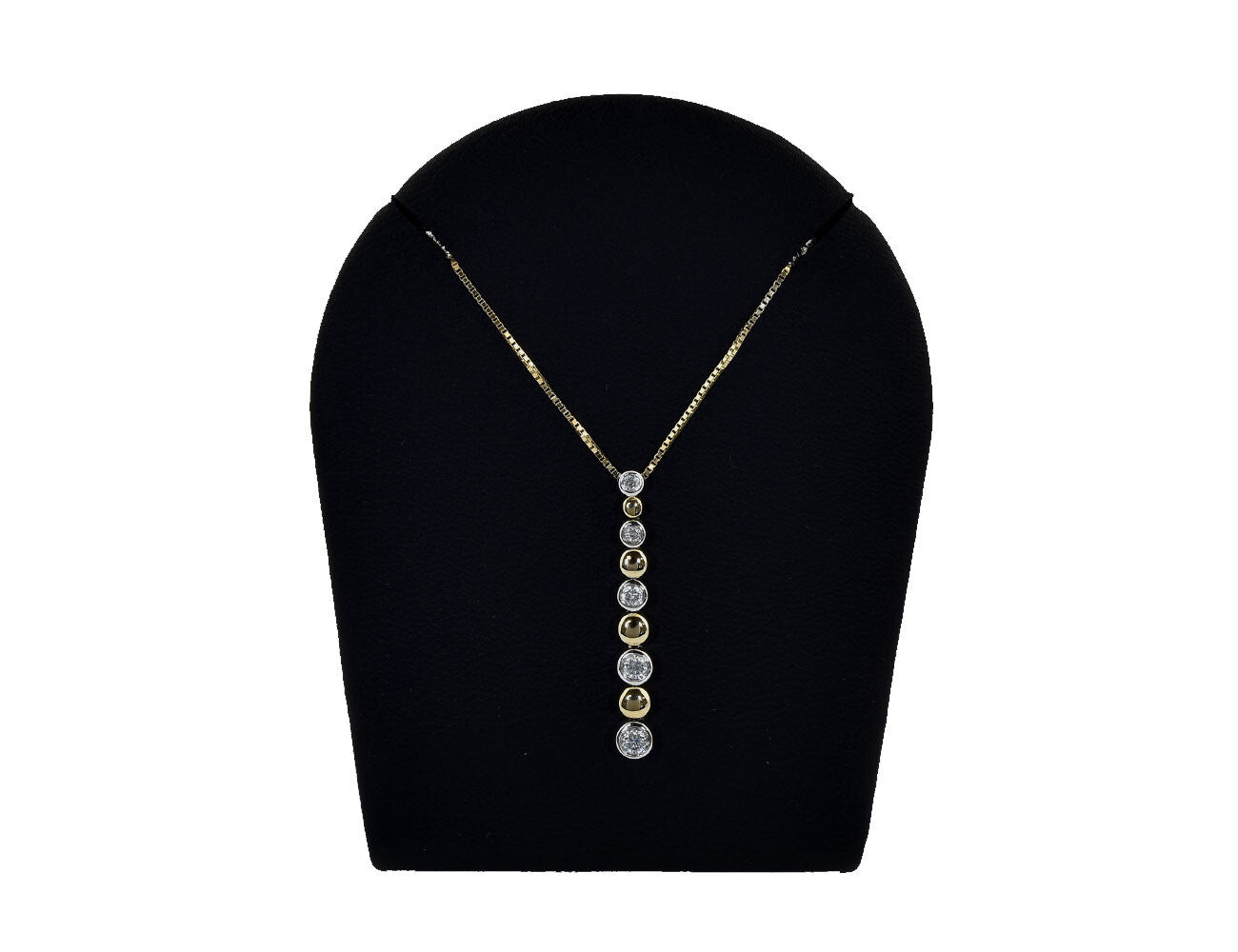 Diamant Anhänger mit Kette 585/000 14 K Gelbgold, 5 Brillanten zus.  0,25 ct