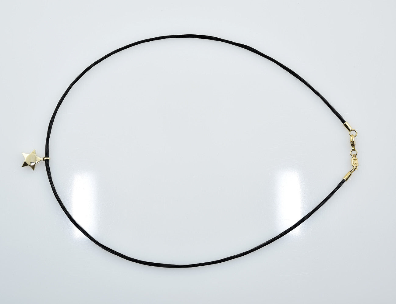 JETTE Halsreif Stahl 45 cm mit Anhänger Stern 585/000 14 K Gelbgold