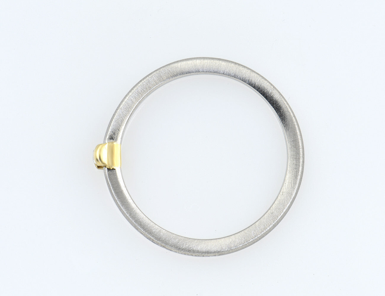Diamant Solitär Ring 950/000 Platin / 750 Gelbgold Brillant 0,02 ct