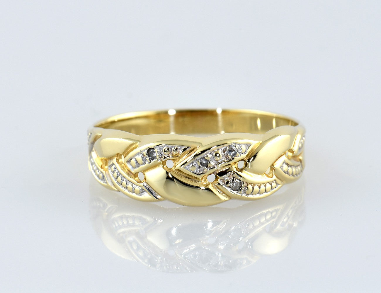 Diamant Ring 585/000 14 K Gelbgold 4 Diamanten