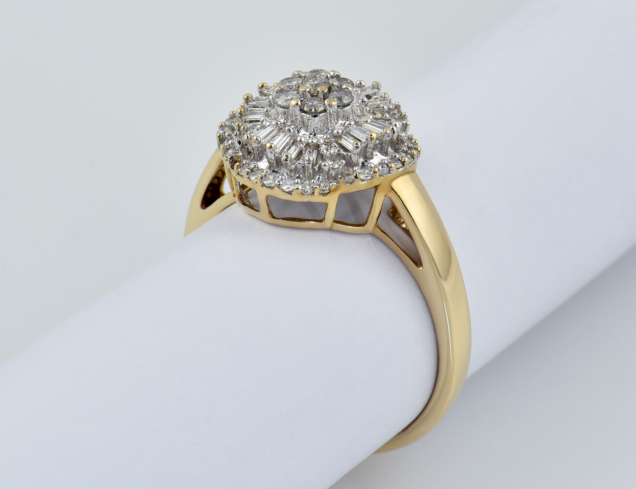 Diamant Ring 585/000 14 K Gelbgold 59 Diamanten zus. 1,00 ct