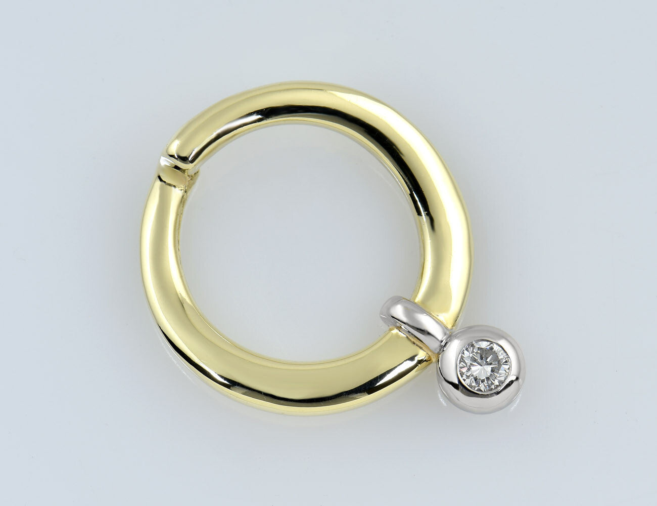 Anhänger Diamant 585/000 14 K Gelbgold 1 Brillant 0,13 ct