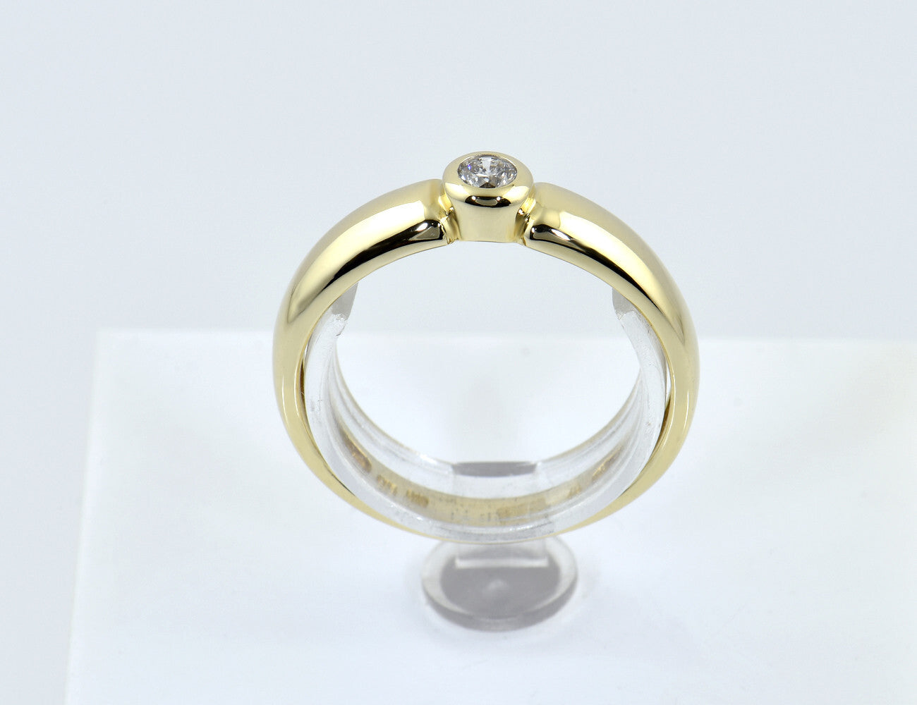 Diamant Solitär Ring 585/000 Gelbgold 14 K Brillant 0,10 ct