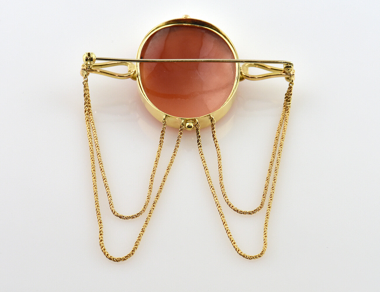 Brosche Muschelgemme 585/000 14 K Gelbgold