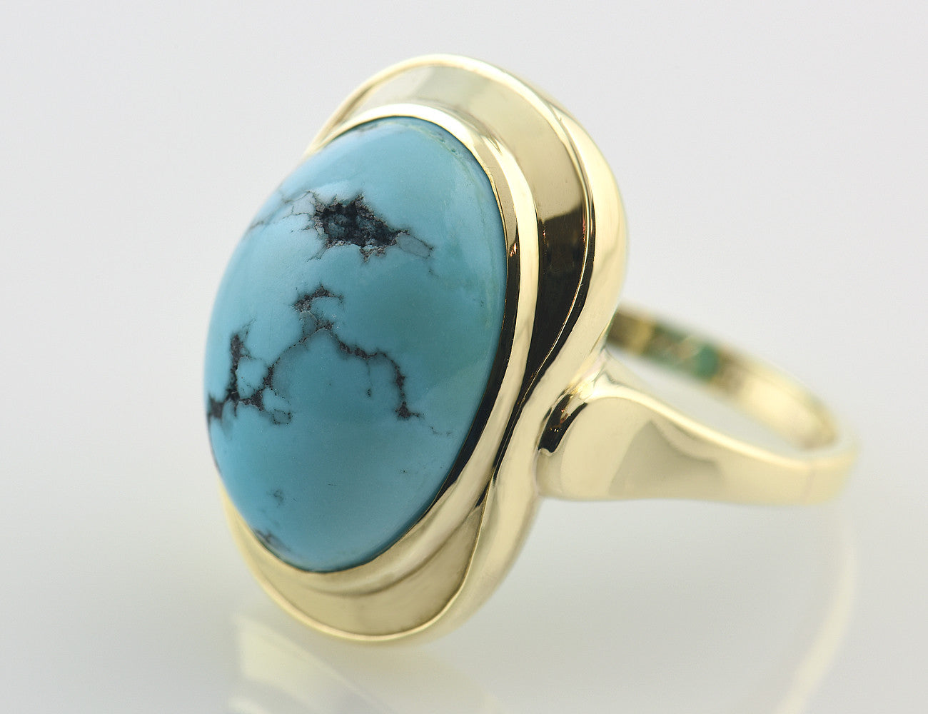 Türkis Ring 333 8 K Gelbgold