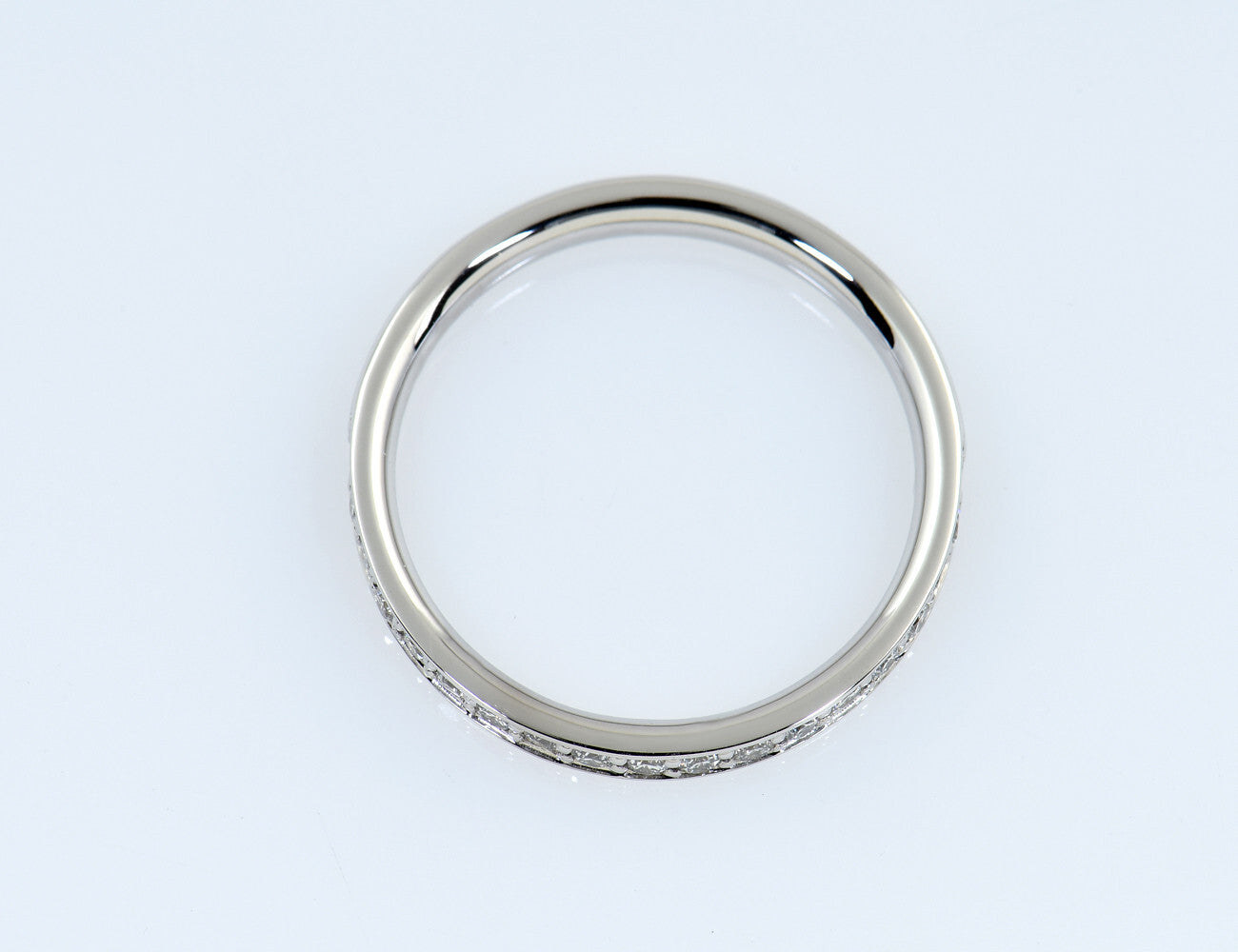 Memoire Ring 585/000 14 K Weißgold 19 Brillanten Lab Crown CVD zus. 0,30 ct