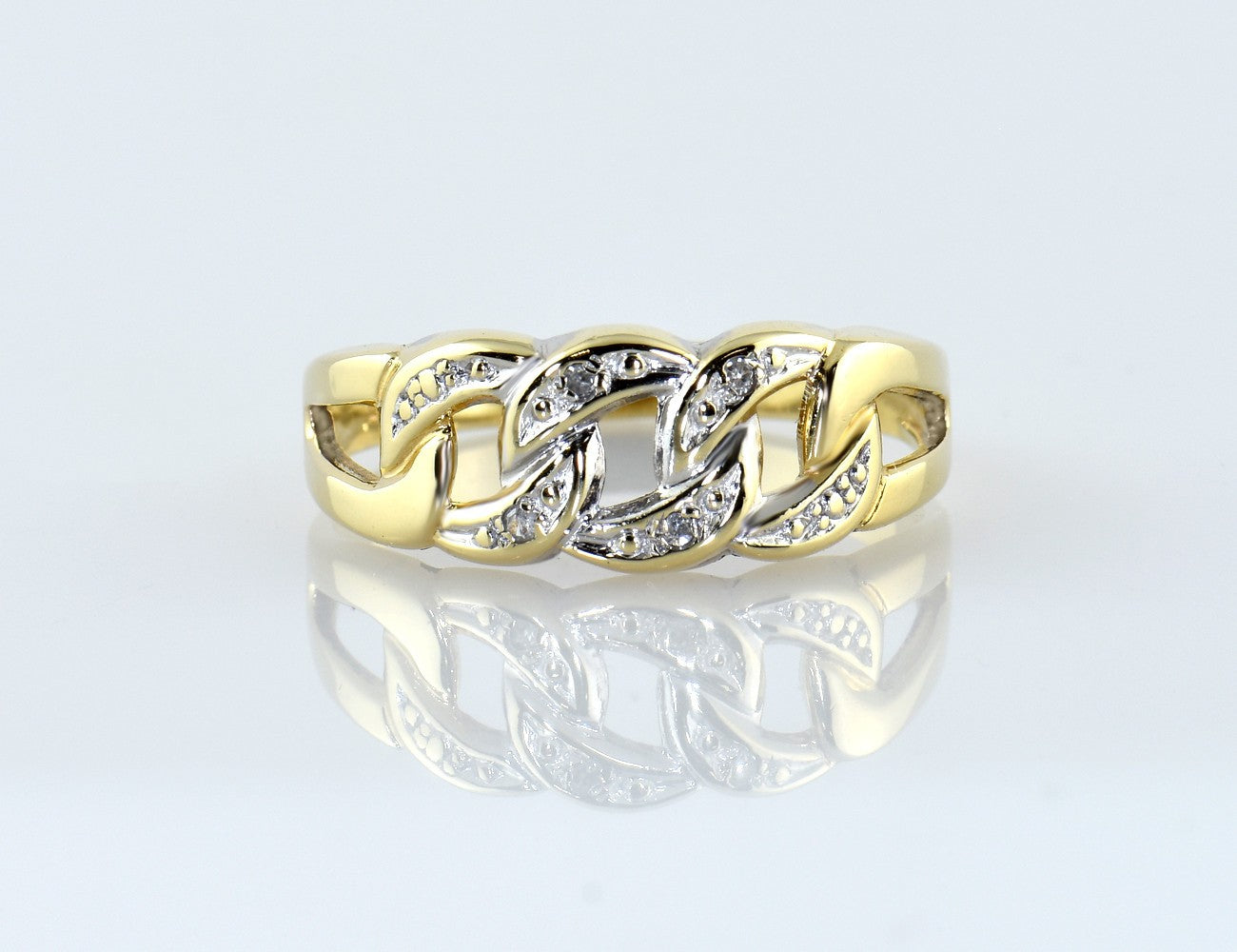 Diamant Ring 585/000 14 K Gelbgold 4 Diamant 0,02 ct