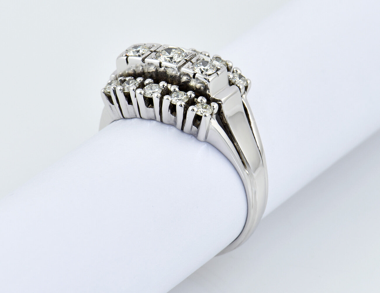 Diamant Ring 585/000 14 K Weißgold 13 Diamanten zus. 0,50 ct