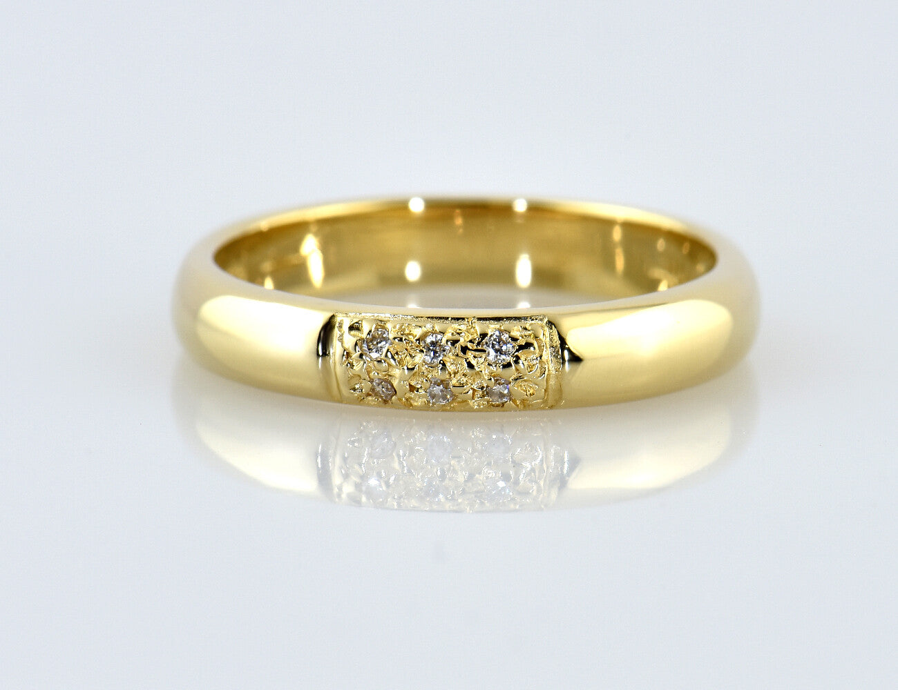 Diamant Ring 585/000 14 K Gelbgold 6 Diamanten zus. 0,06 ct
