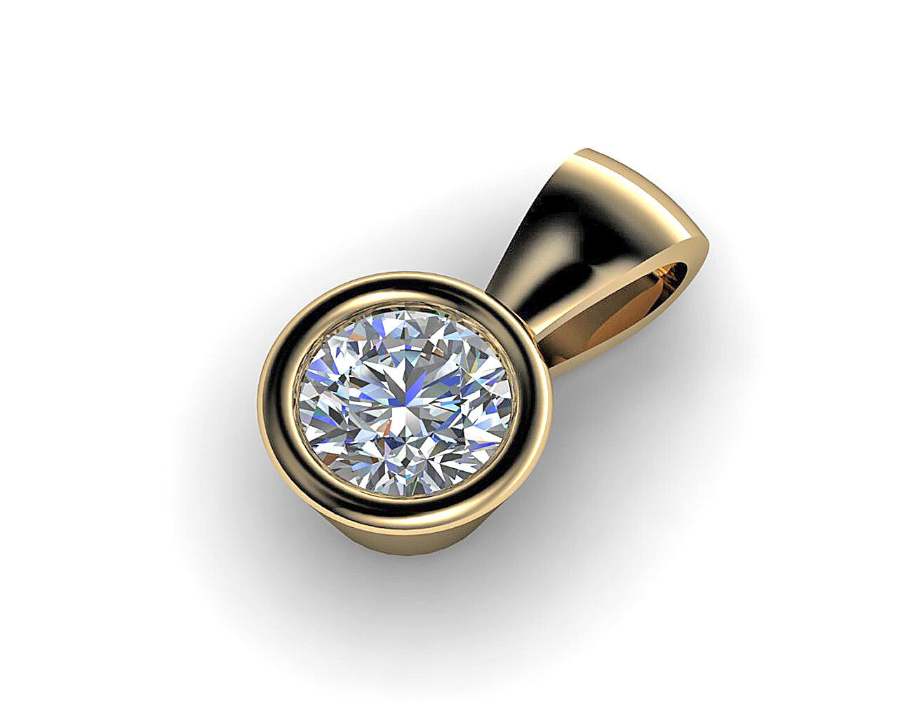 Diamant Solitär Anhänger 585/000 14 K Gelbgold 1 Brillant  0,23 ct
