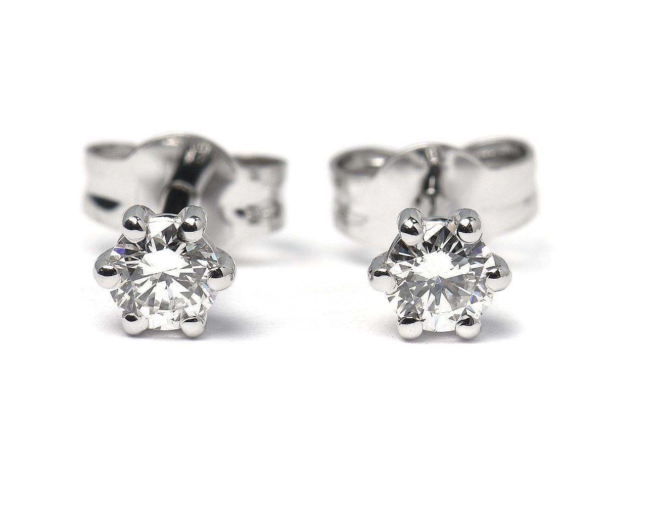Solitär Brillant Ohrstecker Ohrringe 585 14 K Weißgold, 2 Diamanten zus. 0,32 ct
