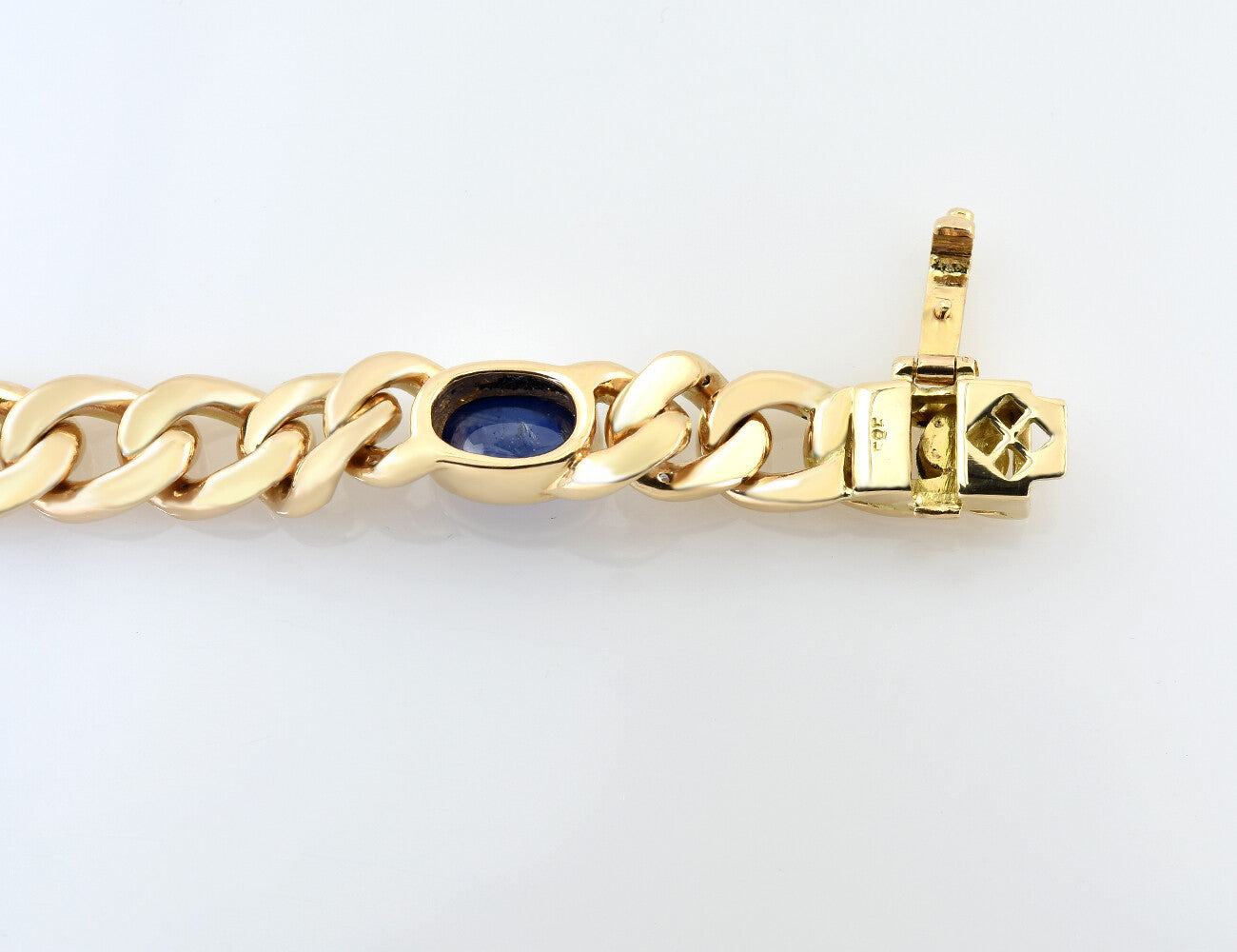 Armband Saphir 585/000 14 K Gelbgold 48 Brillanten zus. 0,50 ct 19,50 cm