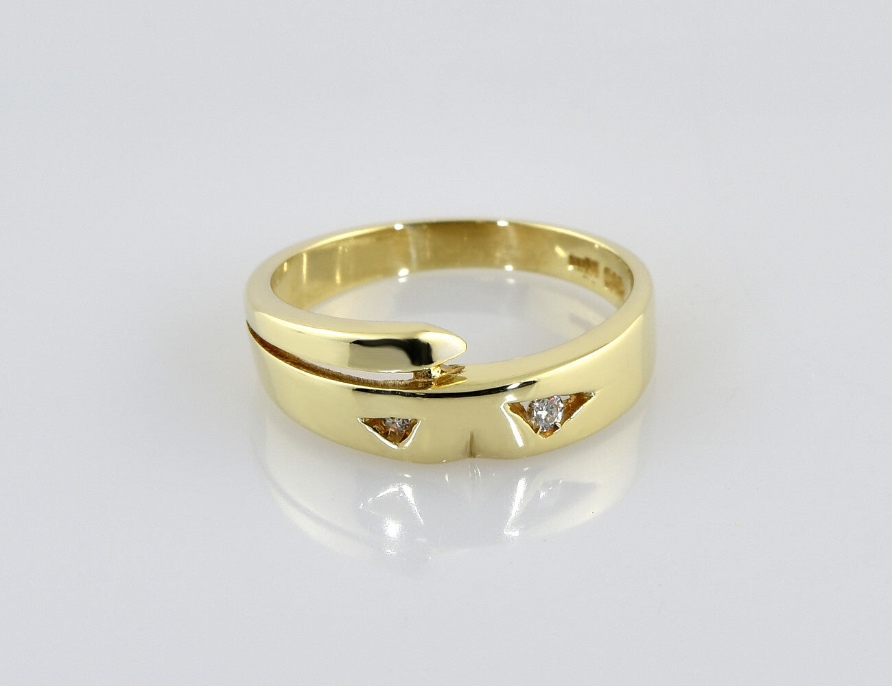 Diamant Ring 585/000 14 K Gelbgold 2 Brillanten zus. 0,04 ct