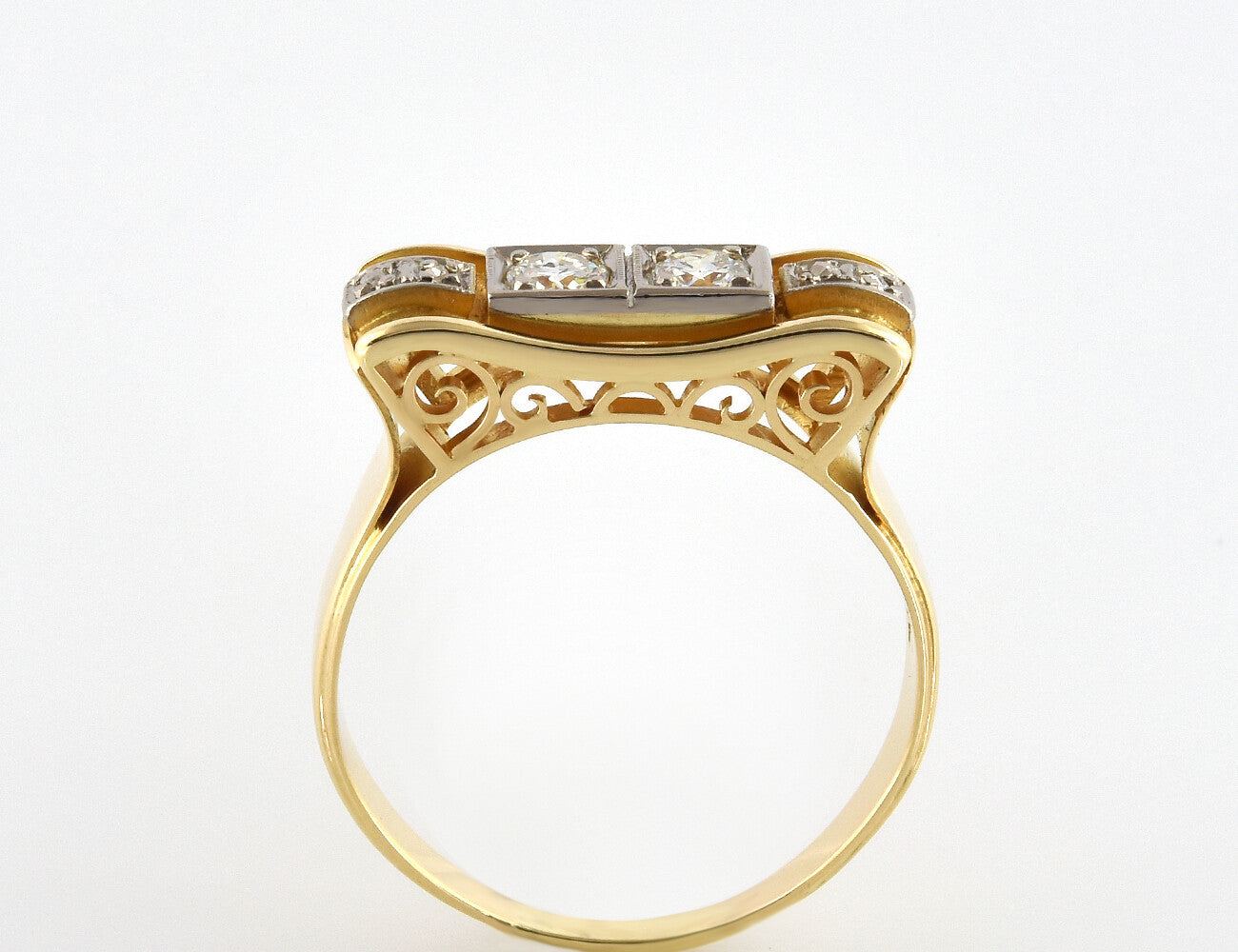 Diamant Ring 585/000 14 K Gelbgold 6 Diamanten zus. 0,44 ct