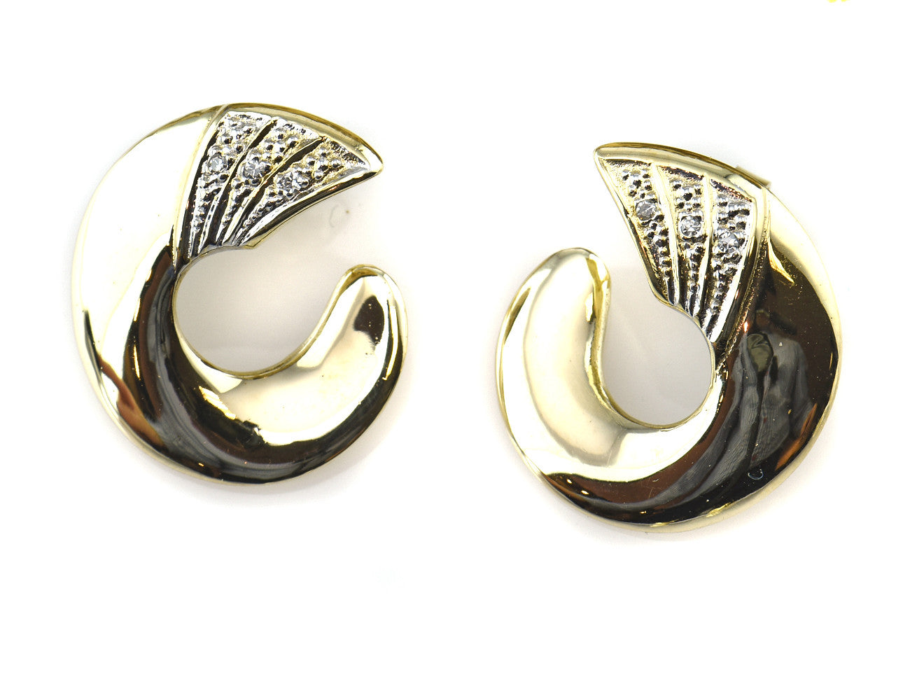 Ohrstecker 585 14 K Gelbgold, 6 Diamanten zus. 0,05 ct