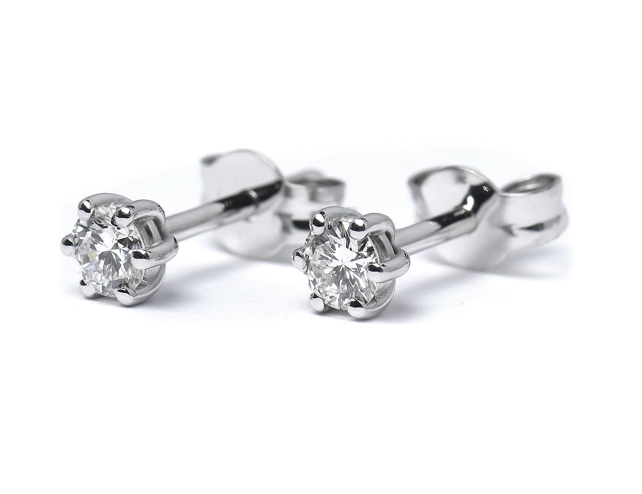 Solitär Brillant Ohrstecker Ohrringe 585 14 K Weißgold, 2 Diamanten zus. 0,32 ct