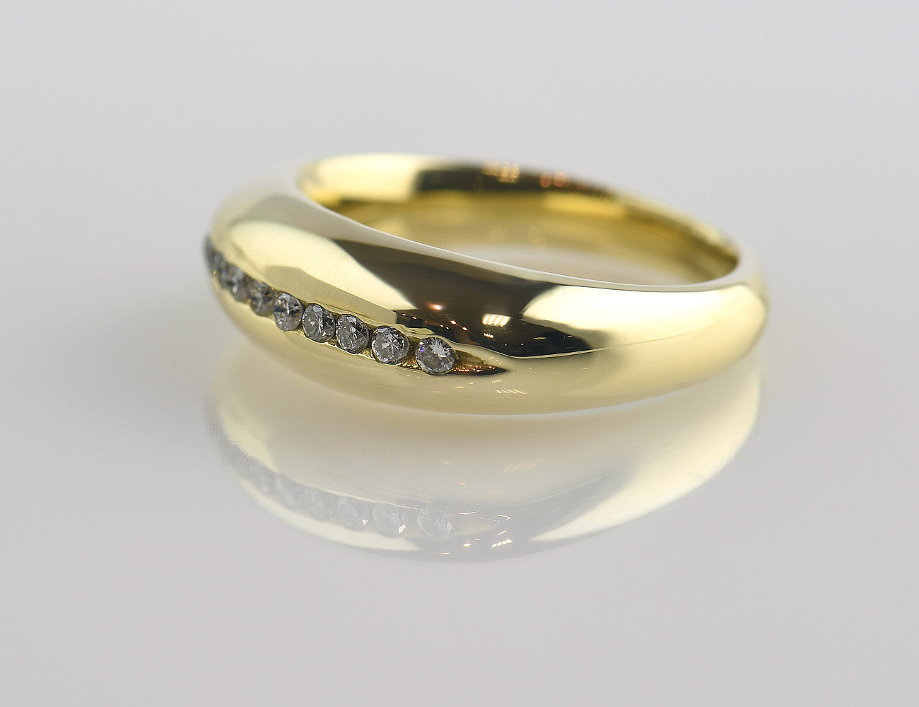 Diamant Ring 750/000 18 K Gelbgold 10 Brillanten zus. 0,17 ct