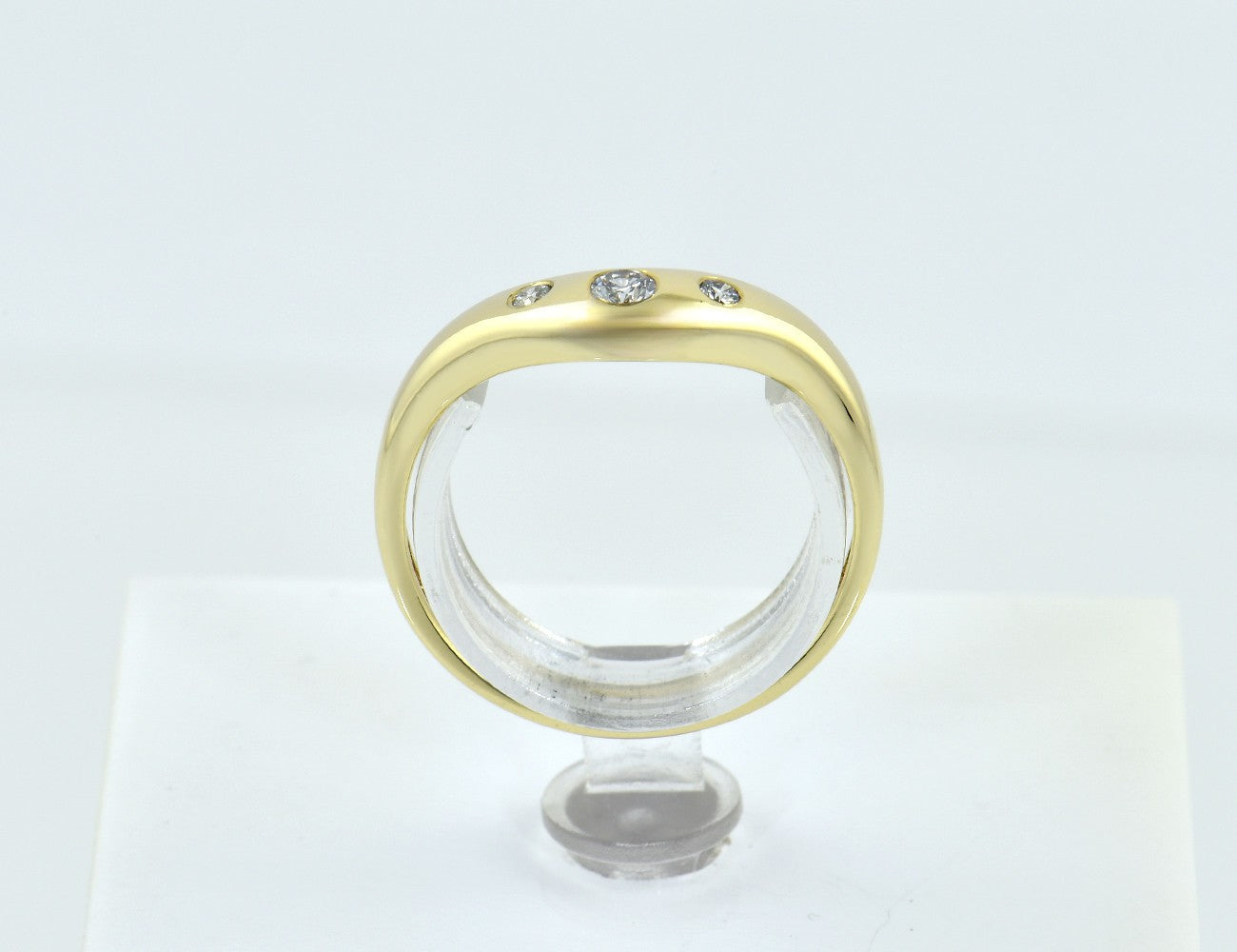 Diamant Ring 585/000 14 K Gelbgold 3 Brillanten zus. 0,10 ct