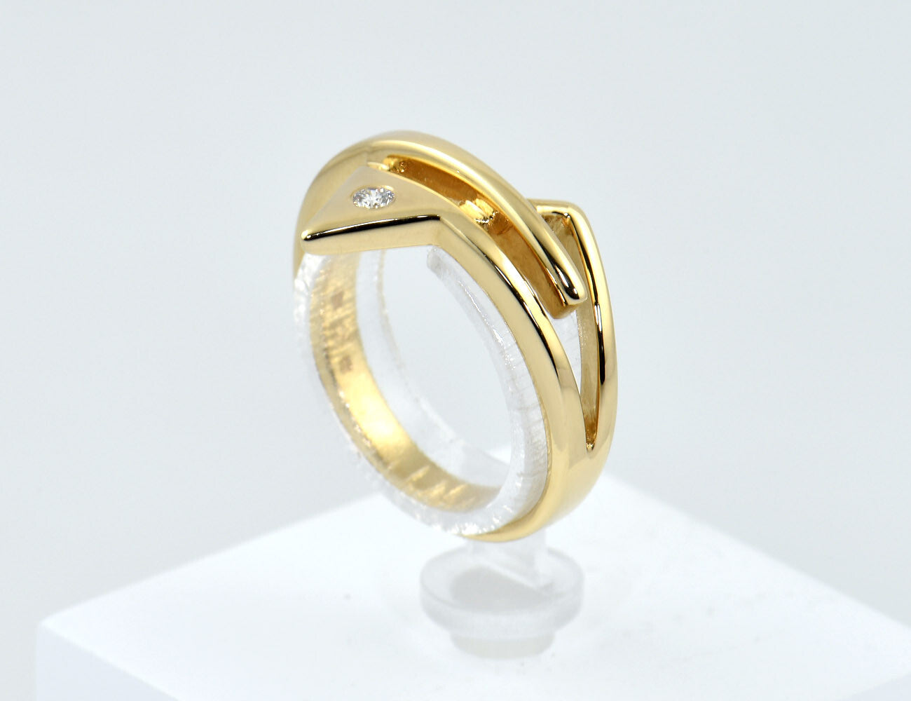Diamant Ring 585/000 14 K Gelbgold  Brillant 0,02 ct