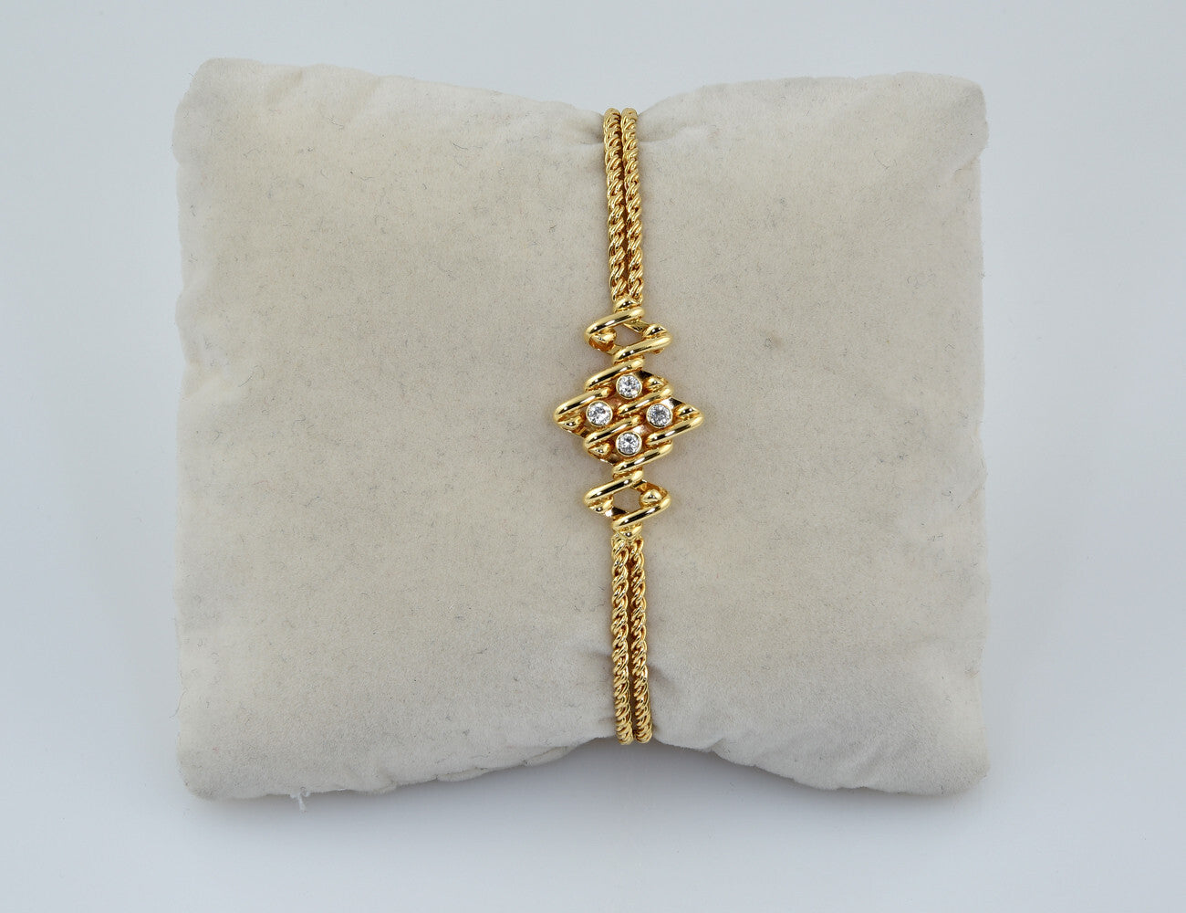 Wellendorf Armband 750/000 18 K Gelbgold 5 Diamanten zus. 0,20 ct, 18 cm
