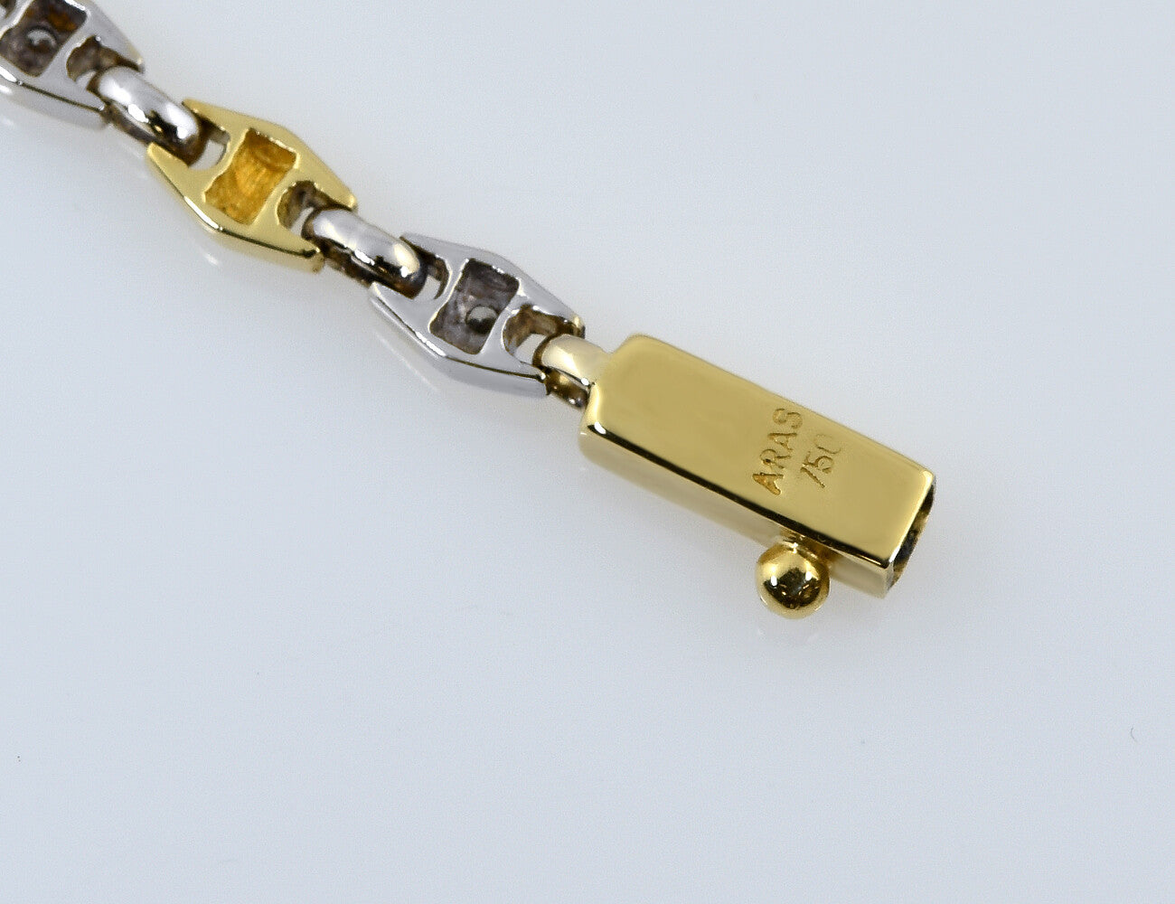 Armband 20,5 cm 750/000 18 K Weißgold/Gelbgold 13 Diamanten zus. 0,20 ct