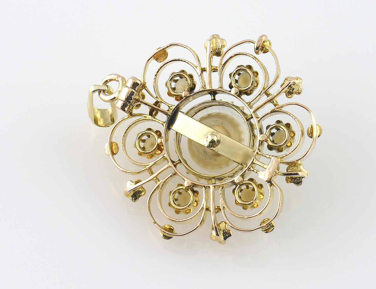 Anhänger 7 Perlen 585/000 14 K Gelbgold