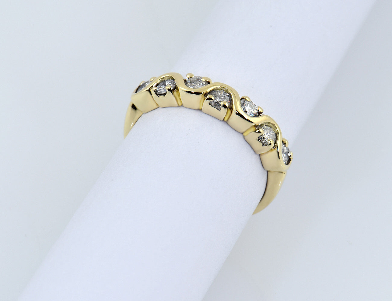 Diamant Ring 585/000 14 K Gelbgold 7 Brillanten zus. 0,55 ct