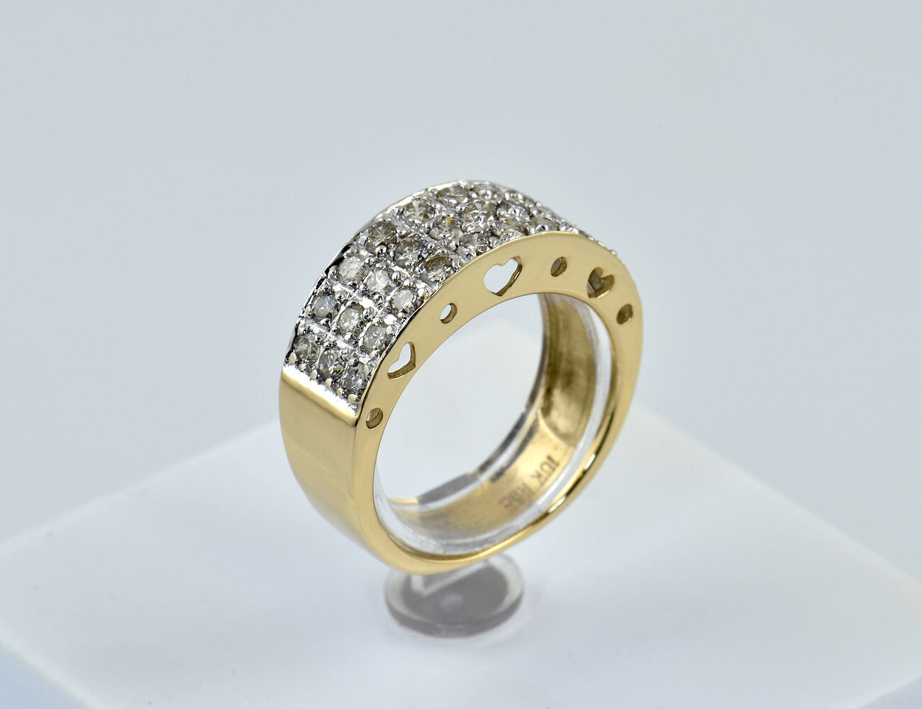 Diamant Ring 417/000 10 K Gelbgold 30 Brillanten zus. 1,20 ct