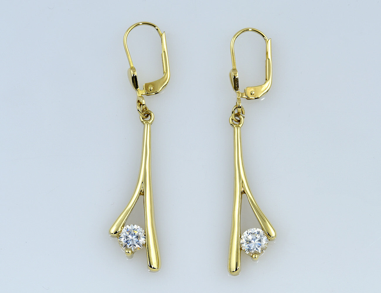Ohrringe Ohrhänger 333/000 8 K Gelbgold, Zirkonia
