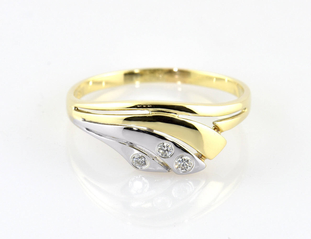 Diamant Ring 585/000 14 K Gelbgold 3 Brillanten zus. 0,07 ct