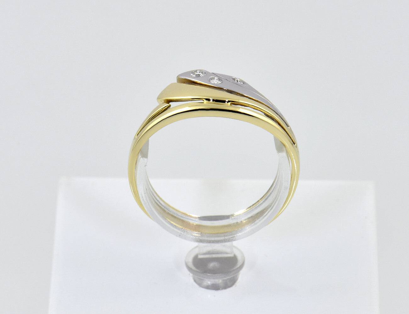 Diamant Ring 585/000 14 K Gelbgold 3 Brillanten zus. 0,07 ct