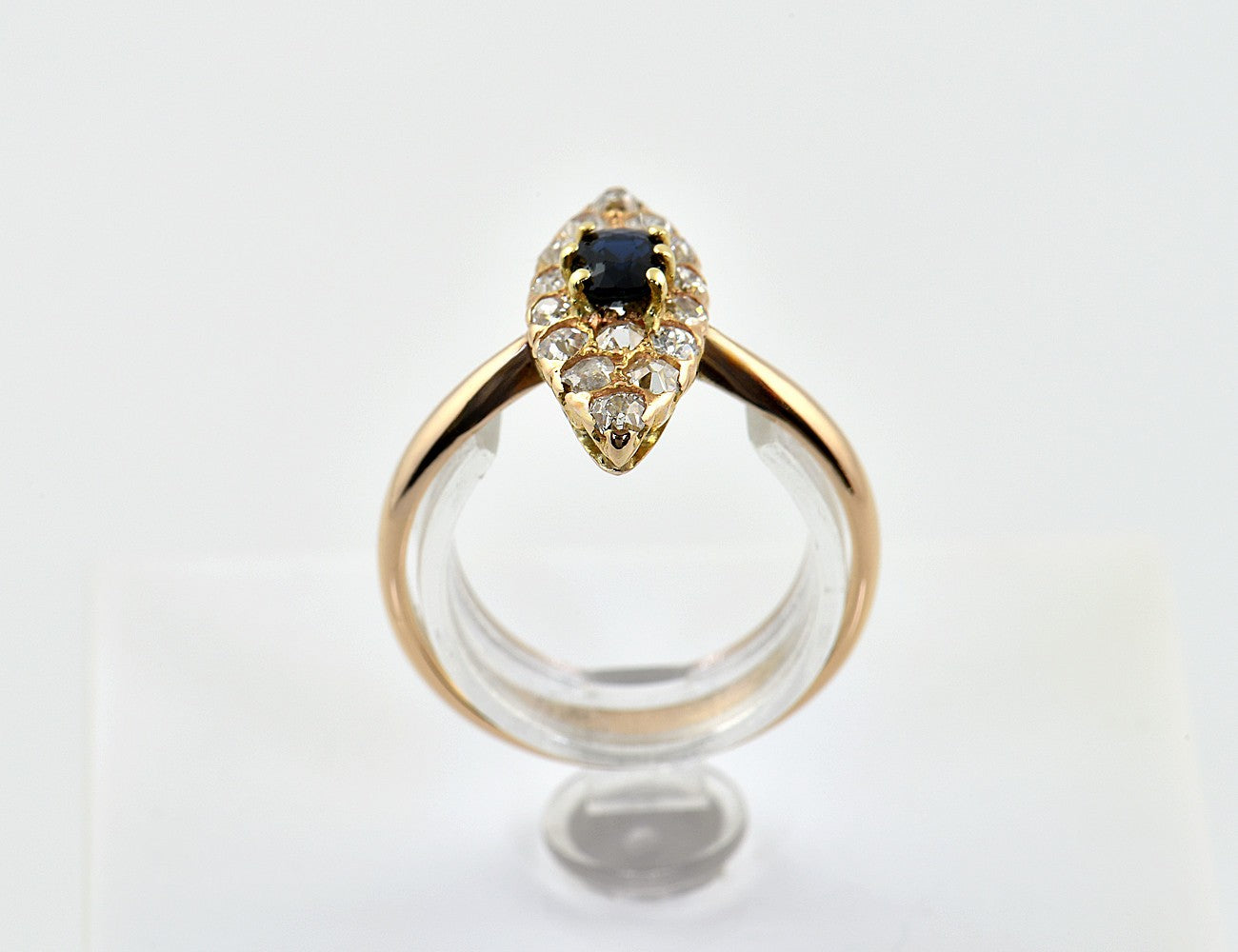 Saphir Diamant Ring 585/000 14 K Gelbgold 16 Diamanten zus. 0,50 ct